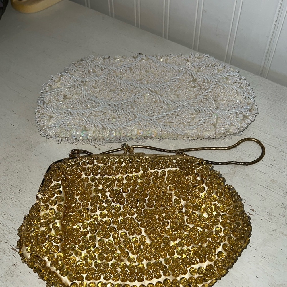2 Vintage beaded Hong Kong Adg clutches